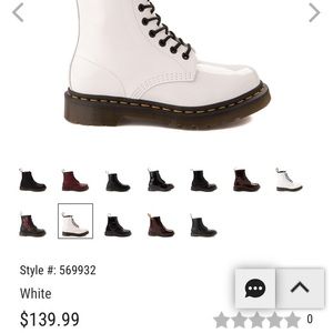 white and rose gold doc martens